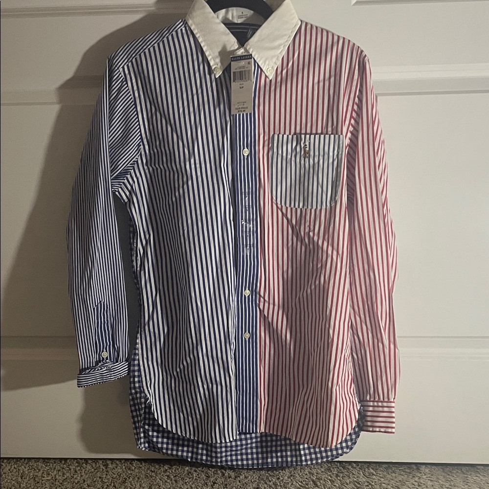 Ralph Lauren Blue and Red Striped Shirt
